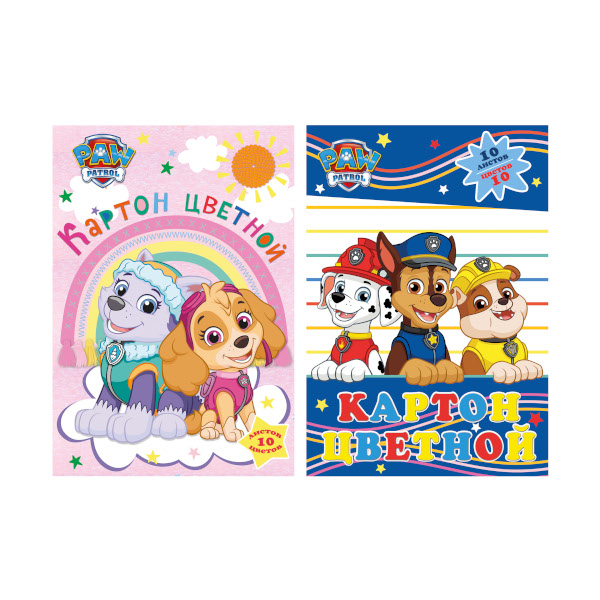 Картон цветной 10цв 10л (2мет) А4 PP27/2-EAC Paw Patrol
