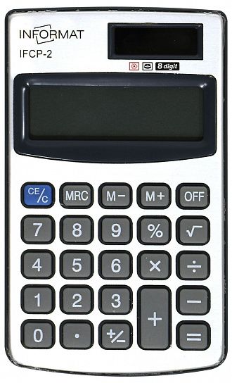 Калькулятор IFCP-2 карманный серебр/черный 8 разрядный InFormat